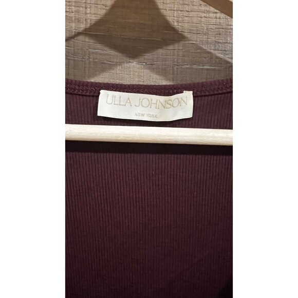 NEW ULLA JOHNSON Tilda Bordeaux Mixed Media Mini dress SIZE S - Picture 6 of 10